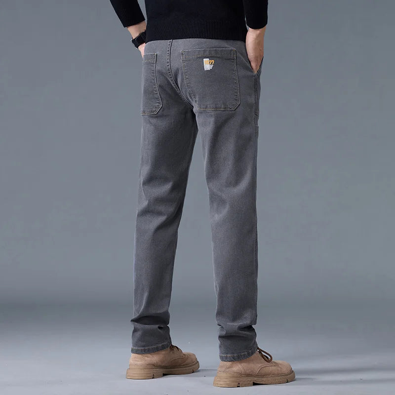 Men’s Fashion Print Straight-Cut Jeans