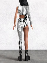 Medieval Art Irregular Lines Bodysuit