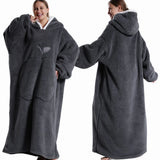 Extra Long Hooded Wearable Blanket