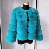 Elegant Winter Faux Fox Fur Crop Jacket