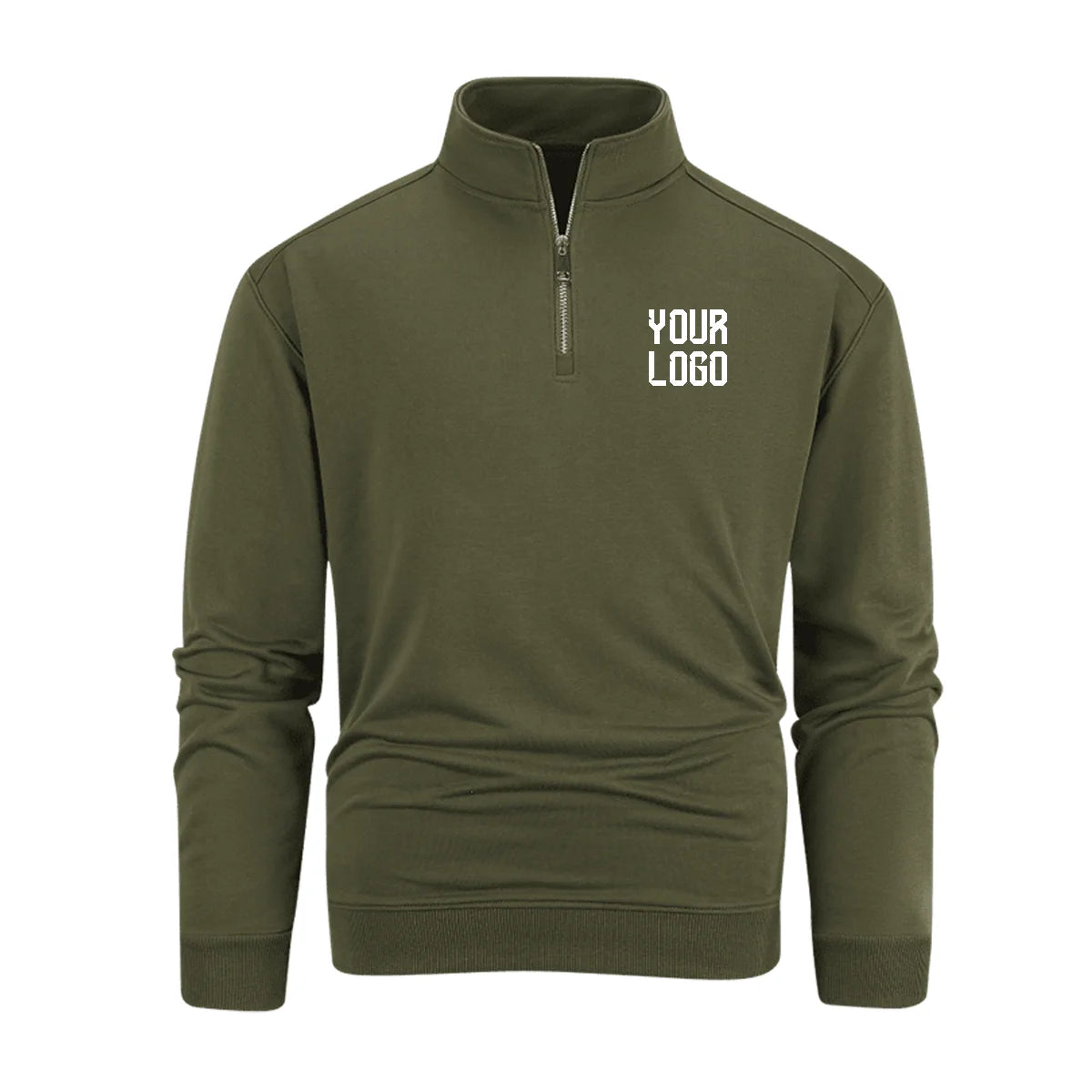 2026 Autumn and Winter Men's Casual Stand Collar Metal Half-Zip Sweater, Supporting Custom Logo