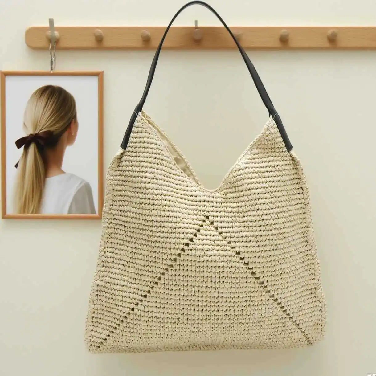 Handwoven Basket Shoulder Bag – Women's Beach & Everyday Tote