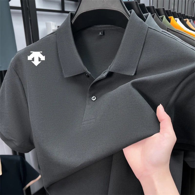 Men's Luxury Cotton Polo | Geometric Print Summer Shirt