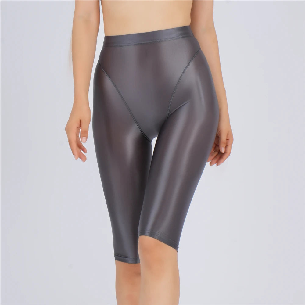 Women's Sheer Stretch Knee-Length Shorts