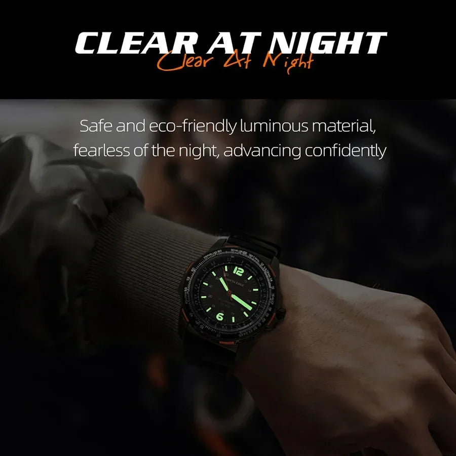 NORTH EDGE Gift Box Watch for Man Solar-powered PHOTON Fashion Quartz Watch Waterproof 50M Sport Silicone Strap Men Watch Reloj