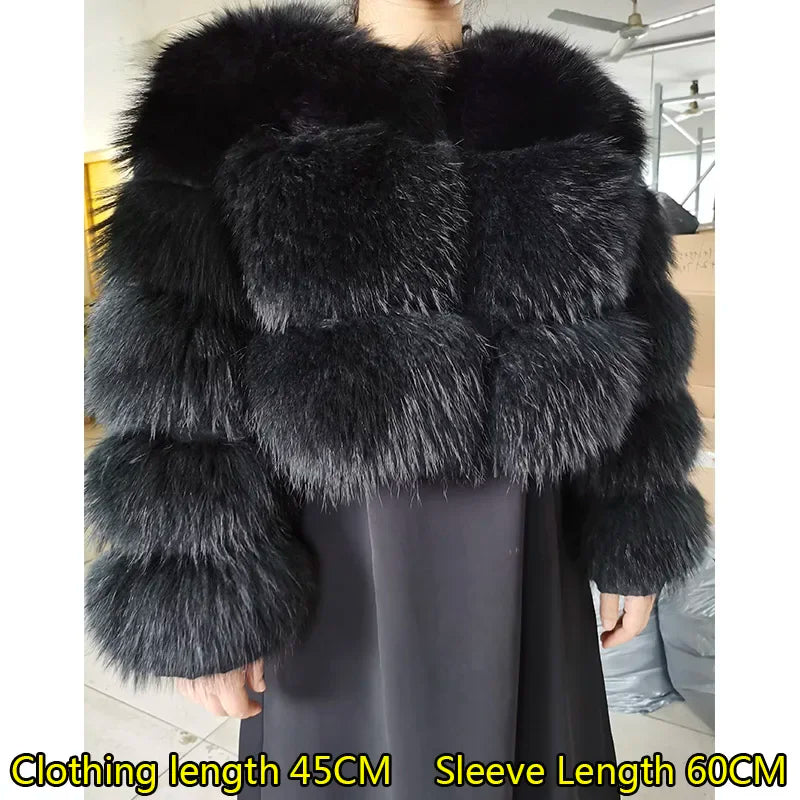 Luxury Women’s Real Raccoon & Fox Fur Jacket | Premium Winter Outerwear
