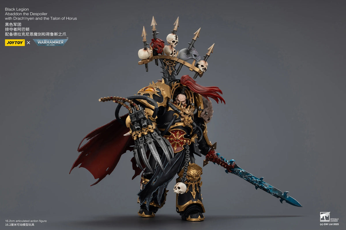 JOYTOY Warhammer 40k 1/18 Action Figures Black Legion Abaddon the Despoiler with Drach'nyen and the Talon of Horus