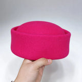 100% Wool Felt Leopard Pillbox Hat Woman Vintage painter French Beret Cap Elegant Brimless Beanie Winter Church Sun Fedora Hats