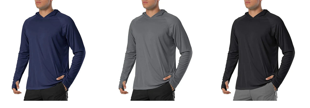 TACVASEN Men's Quick-Dry Long Sleeve Hooded T-Shirt