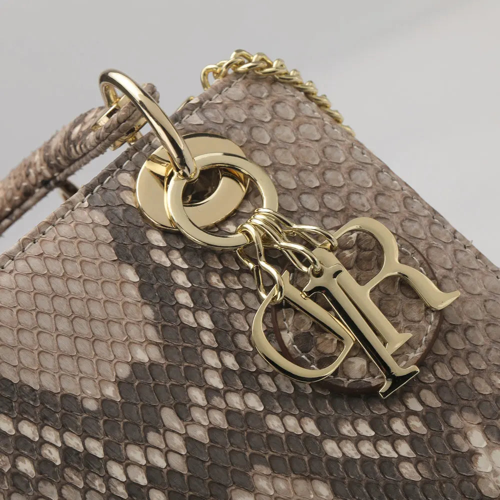 Women's Genuine Leather Snakeskin Crossbody Shoulder Bag