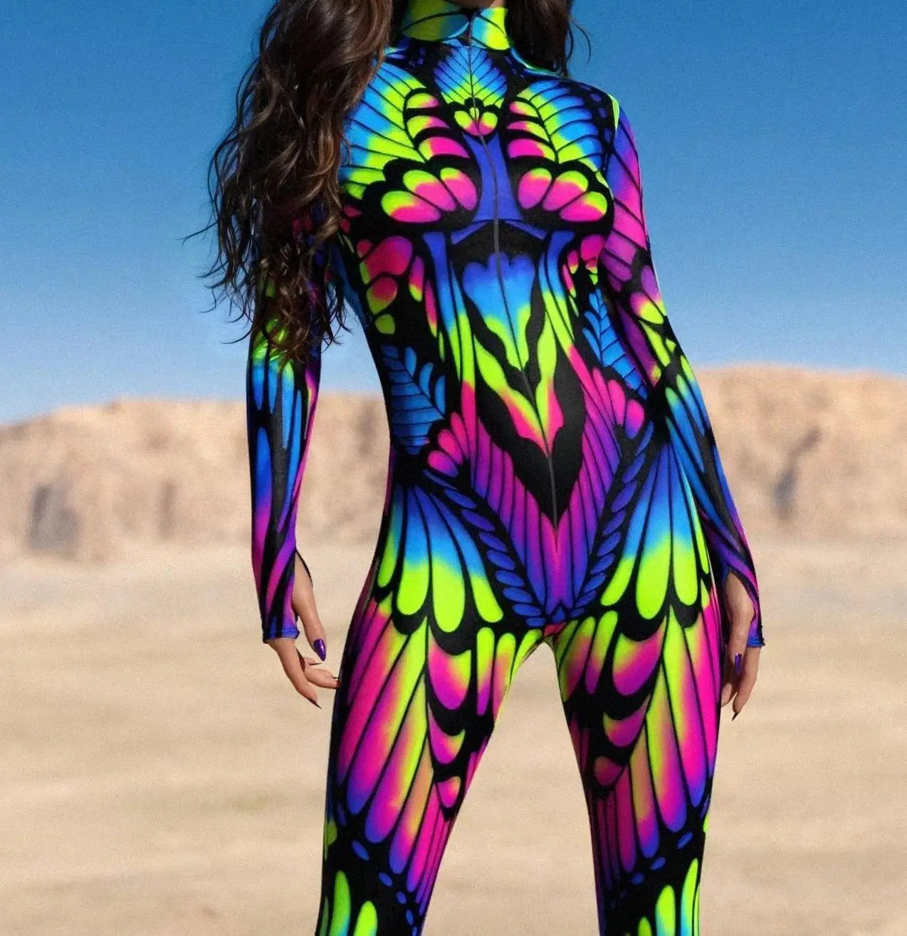 Women's 3D Print Goddess Jumpsuit Catsuit Costume