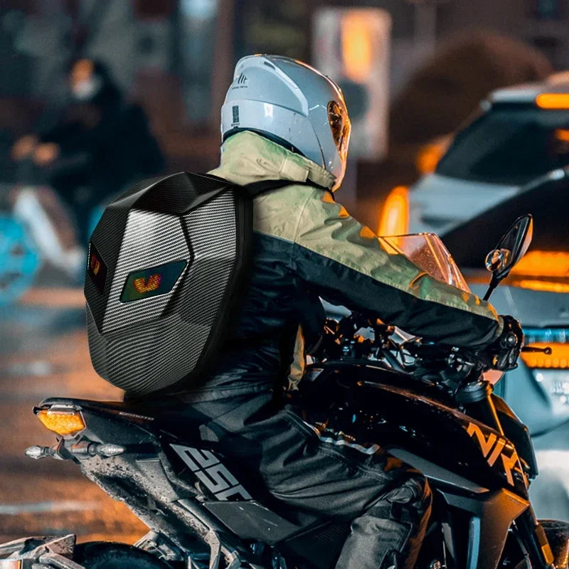 LED Hiking Backpack For Men Hard Shell LED Motorcycle Cycling Helmet Backpack woman Business Travel Waterproof Laptop Backpack
