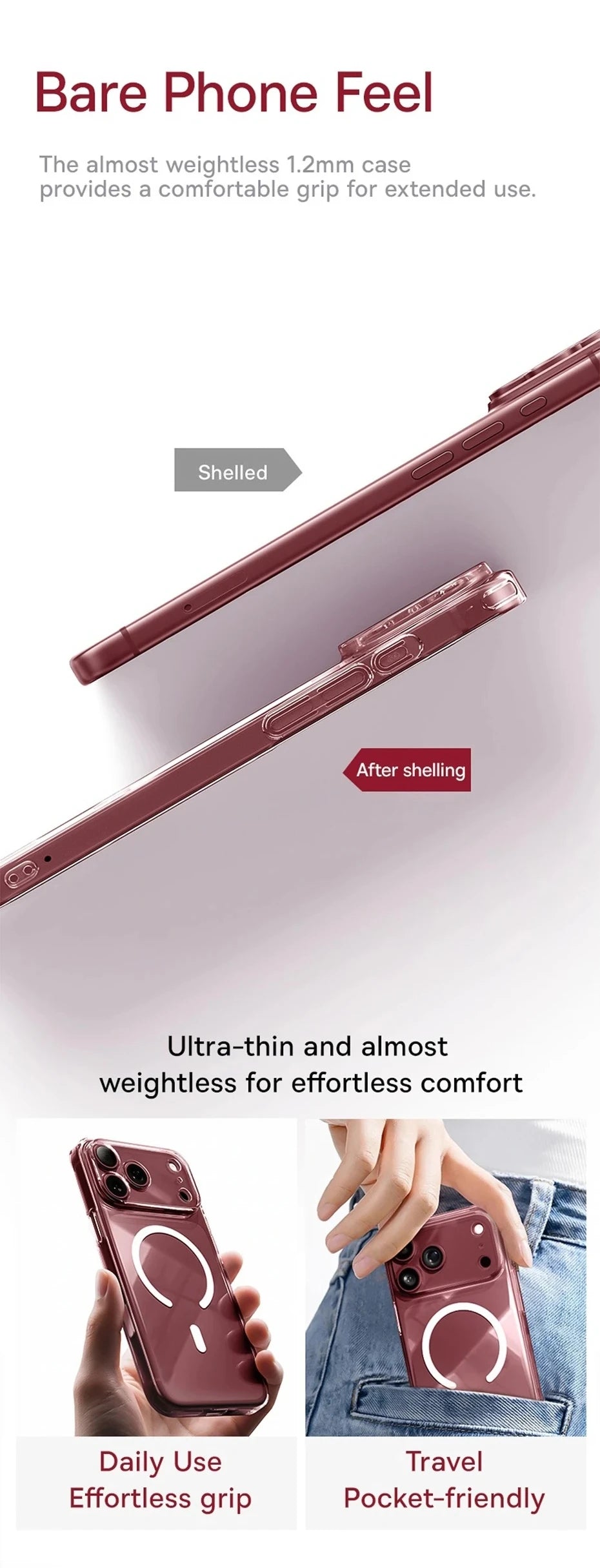 Baseus Clear Magnetic Case for iPhone 17 & 18 Pro Max
