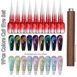 AS 9pcs Cat Eye Magnetic Moonlight Gel Nail Polish Set 15ml Sparkle White Silver Water Light Red UV Gel Nail Art Manicure Vernis