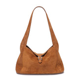 New Winter Women's Natural Suede Leather Bags Female Soft Cowhide Durable Crossbody Shoulder Bag Ladies Fashion Commute Handbags