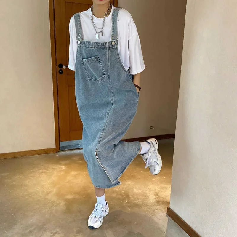 Women's Denim Spaghetti Strap Overall Dress