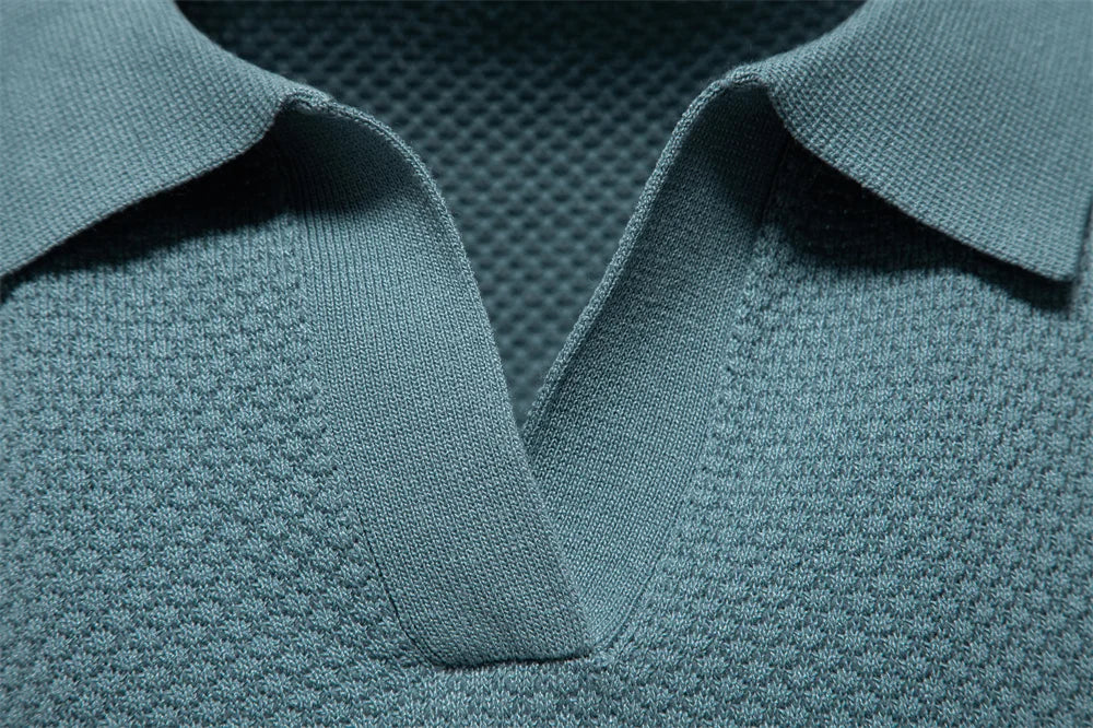 Men's Premium Solid Polo Shirt | Breathable Knit Casual Top