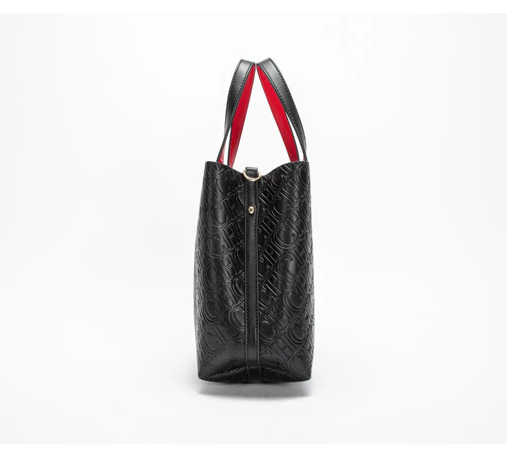 CH Fashion Brand Women's Handbag Large Capacity Casual Diagonal letter Silver Fox Is PU Leather Shoulder Bag
