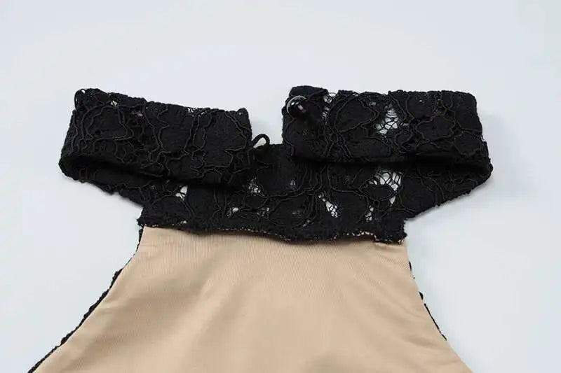 Lace Halter Backless Maxi Dress - Off-Shoulder Bodycon Party Gown