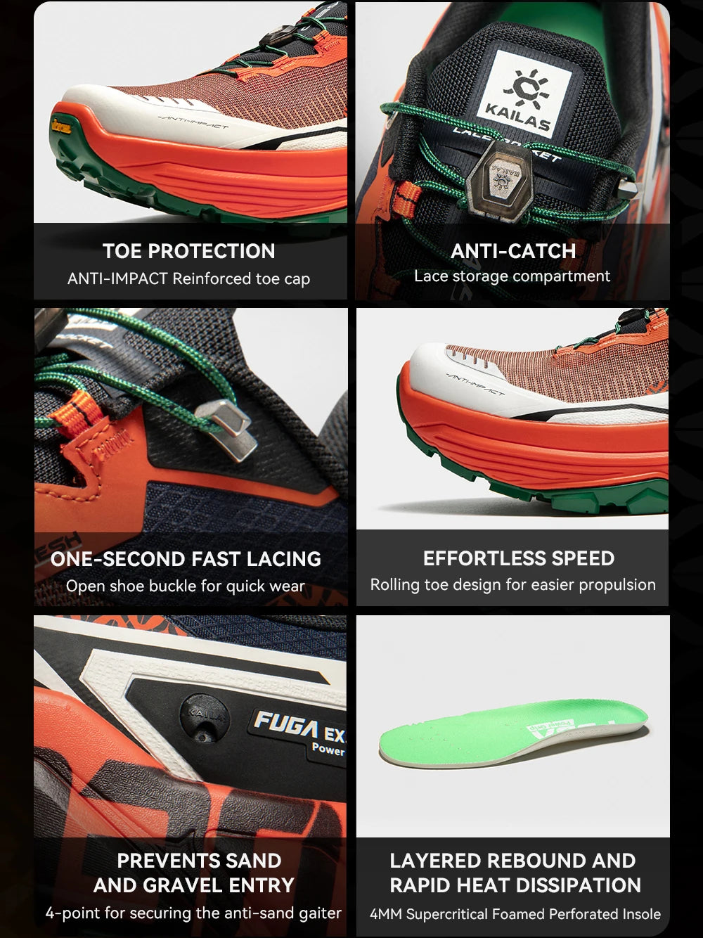 KAILAS Fuga Brand New EX330 Trail Running Shoes Unisex Outdoor Sport Arch Support Breathable Lightweight Sneakers KS2533155