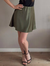 Women's Satin A-Line Mini Skirt | High Waist Office Style