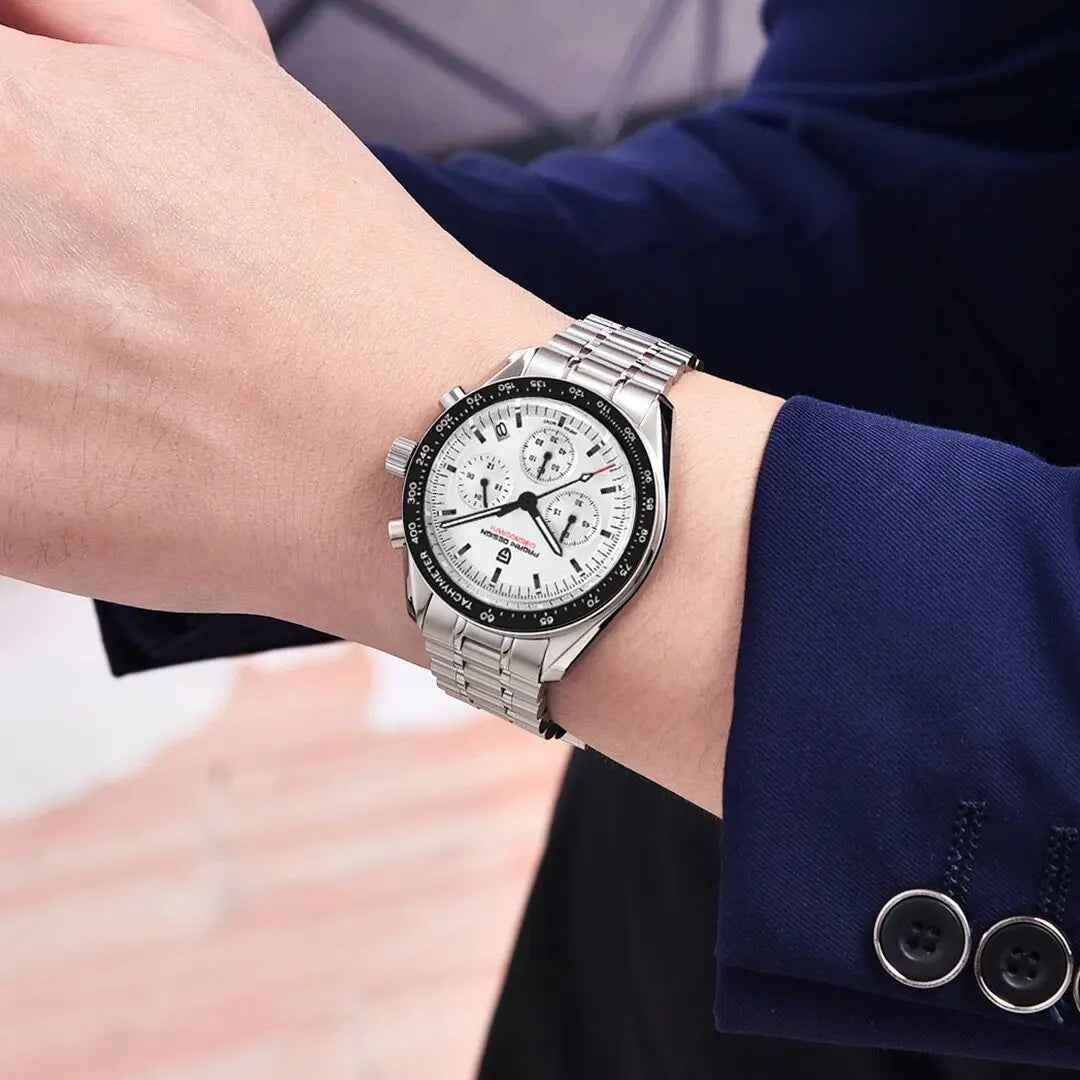 PAGANI DESIGN 2026 New V6 Moon Watches Men Luxury Quartz Watch For Men Speed Sport Chronograph AR Sapphire Crystal Wristwatch