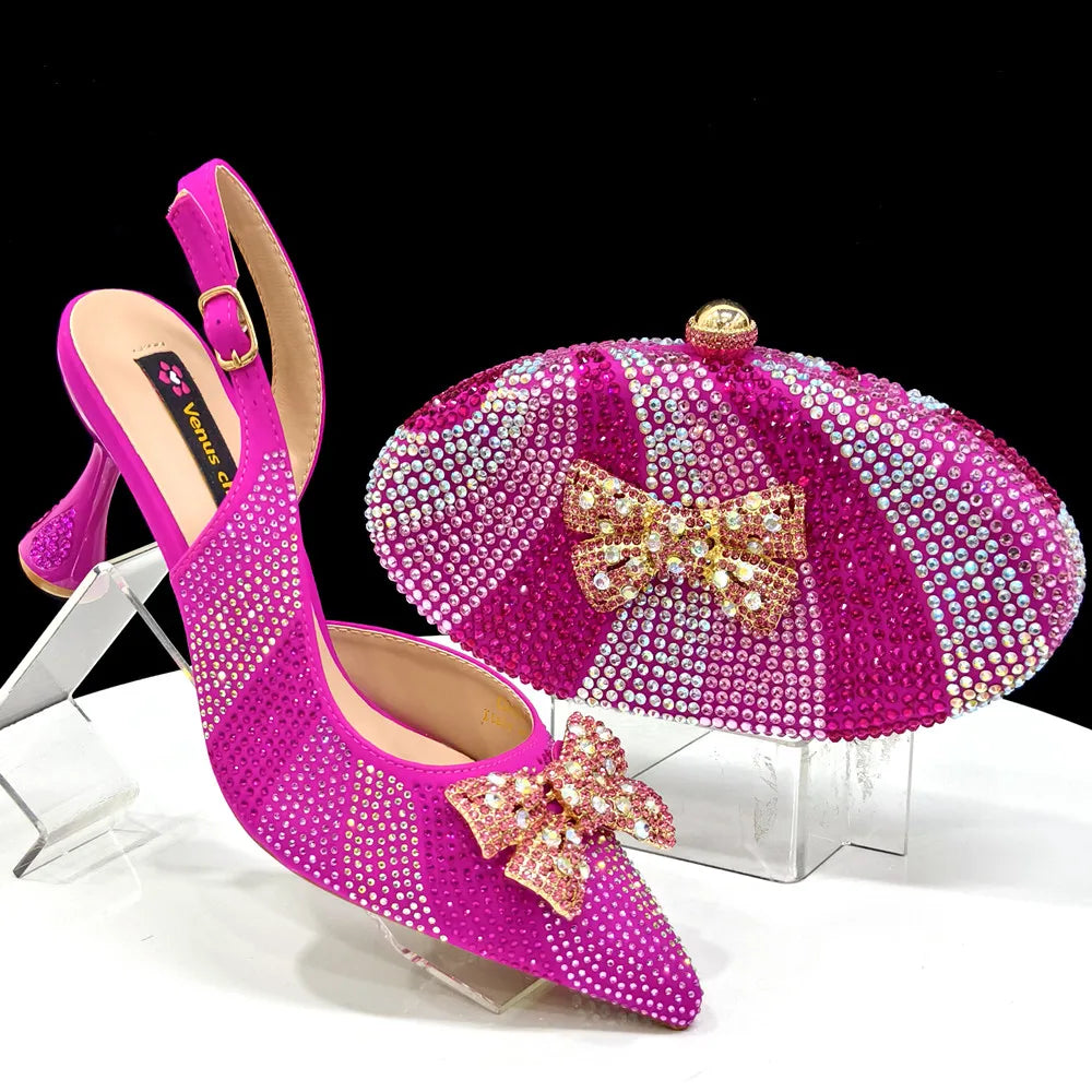 Venus Chan Pointed-Toe Heels & Handbag Set for Women