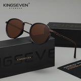 KINGSEVEN Original Causal Round Frame Sunglasses Men Polarized UV400 Eyewear Luxury Retro Fashion Women Driving Fishing Glasses
