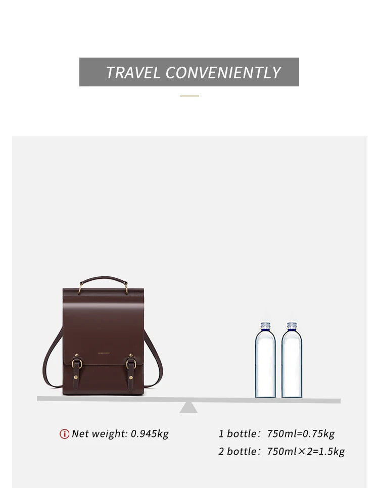 Cnoles Vintage Women's Leather Backpack Casual Shoulder Bag Travel Purse for Girls College School Book Bag