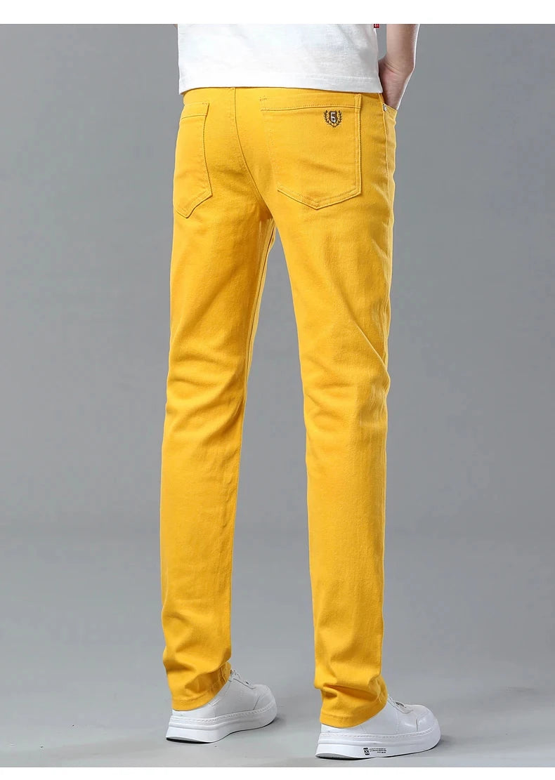 Men's Colorful Stretch Denim Jeans | Slim Fit