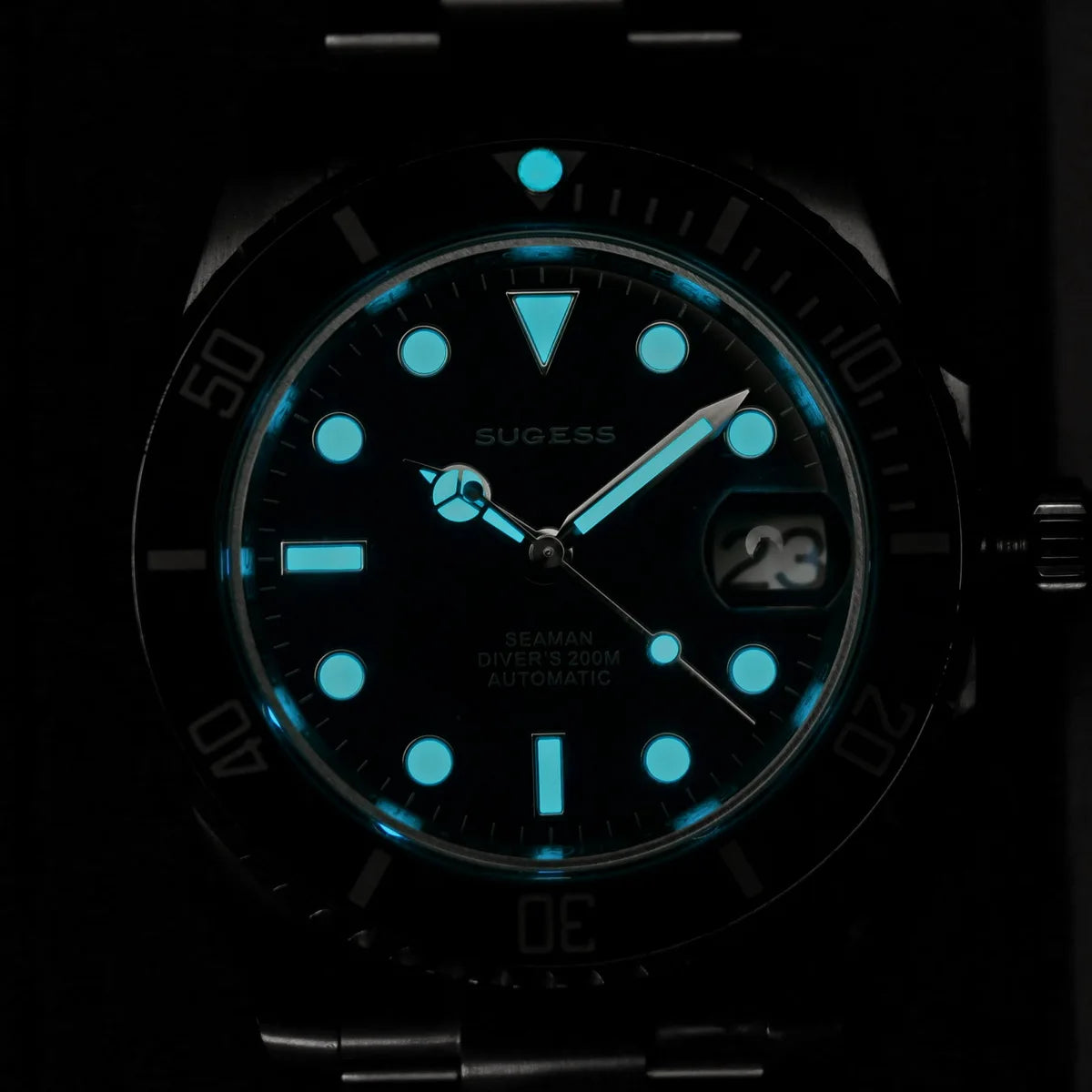Sugess Watch of Men Diver 2130 Automatic Mechanical Wristwatch Date Sapphire Crystal Luminous Ceramic Bezel Waterproof 200M S421