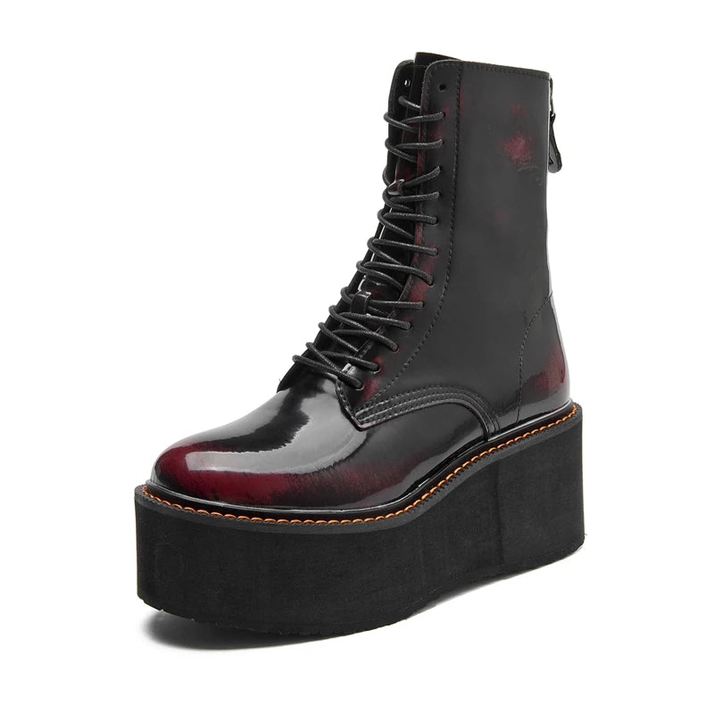 Genuine Leather Winter Wedge Boots