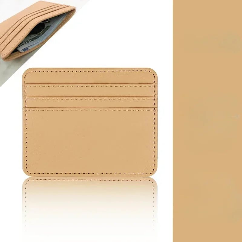 1Pc Pu Leather ID Card Holder Candy Color Bank Credit Card Box Multi Slot Slim Wallet for Women Men Business Card Cover