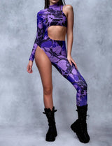 Women's Cyberpunk Rainbow Asymmetrical Bodysuit