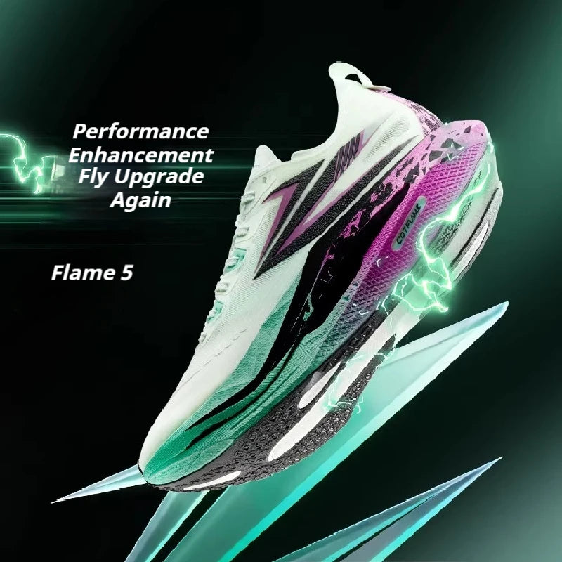 361 Degrees Flame 5 Men's Running Shoes Carbon Plate Breathable Stable Rebound Grippy Durable Marathon Male Sneakers 672612213