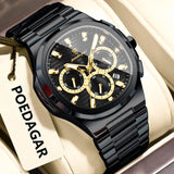 POEDAGAR 834 Men's Luxury Chronograph Watch | Stainless Steel