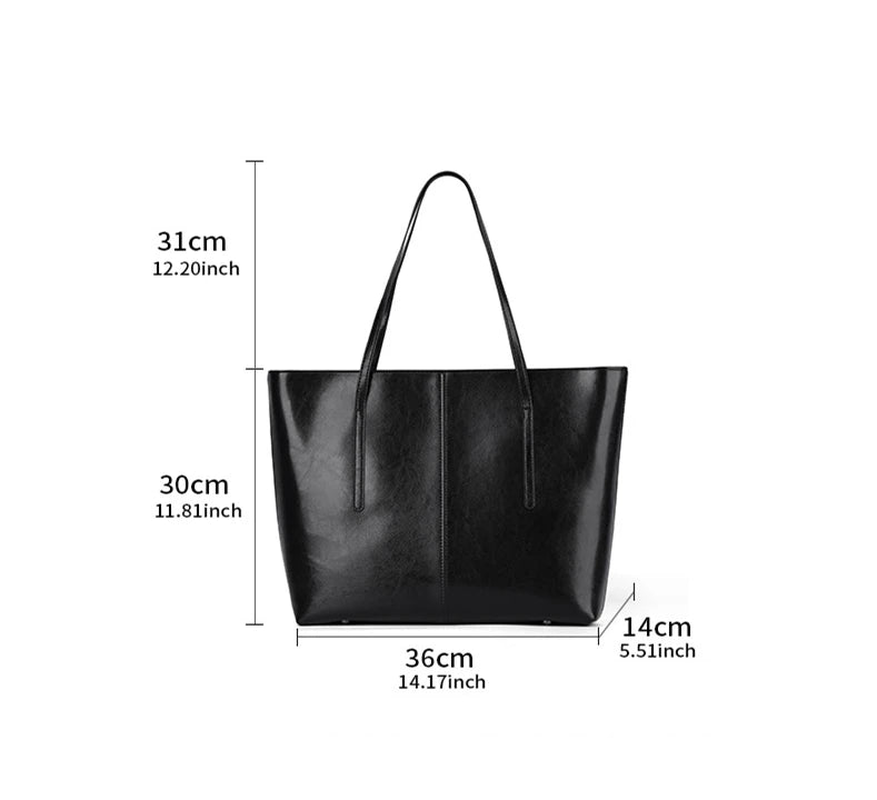 Burminsa Vintage Genuine Leather Tote Bag for Women