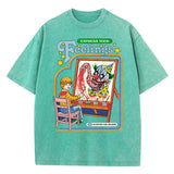Unisex Washed Vintage Clown Graphic Cotton T-Shirt