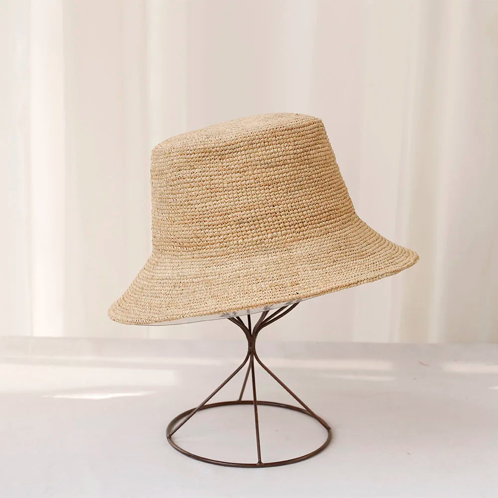 Raffia Sun Hat with Bow | Women's Beach & Travel Hat