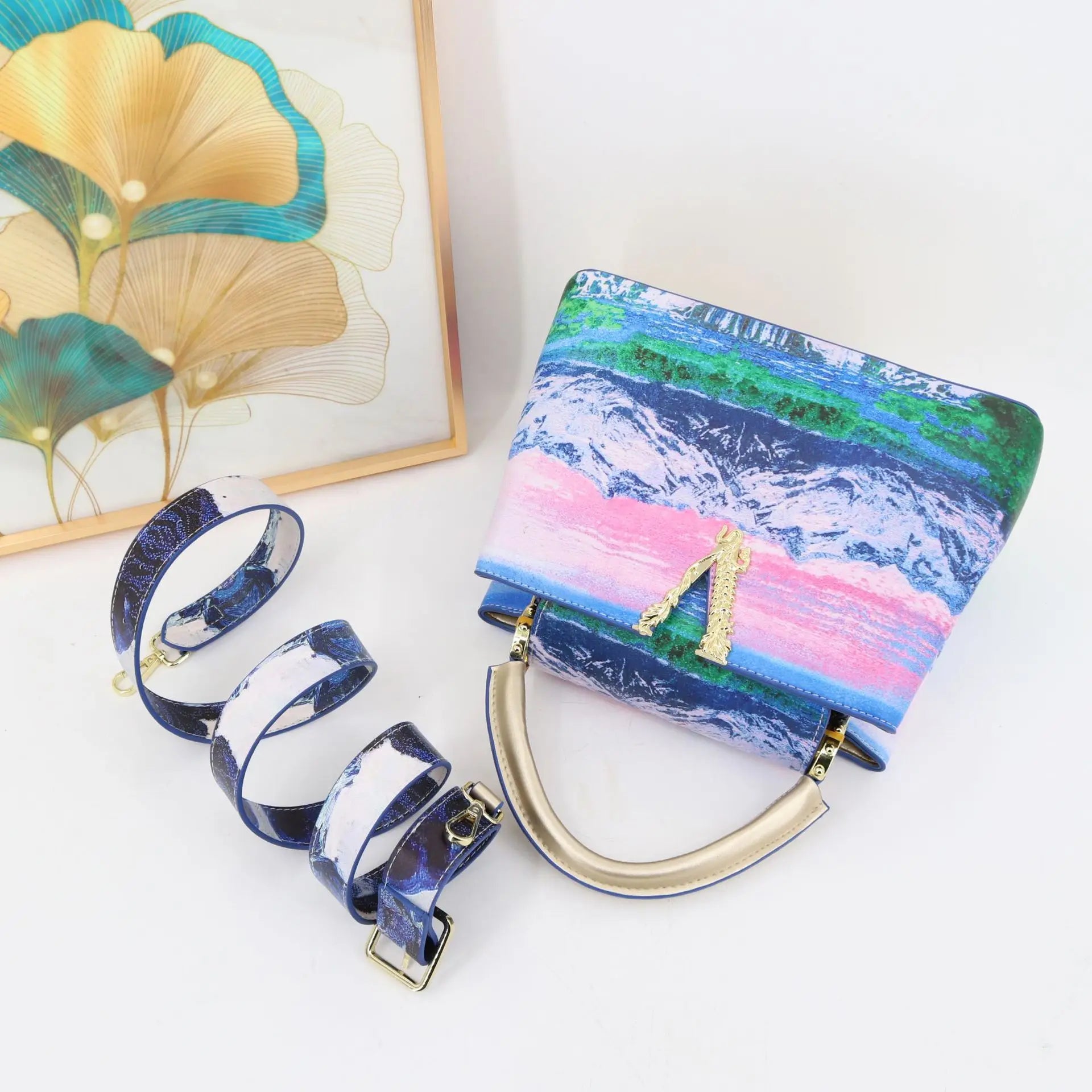 Ins Famous Fashion Classic Printed PU Leather Women's Handbags – Luxury Elegant Shoulder Crossbody Top Handle Bag