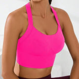 Cross-Back Adjustable Seamless Sports Bra Set – Breathable & Pad-Free