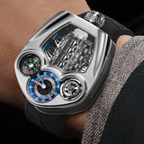 PINDU Design Men's Watch Top Brand Luxury Business Watch Men's Compass Waterproof Quartz Wristwatches Silicone Strap P6658