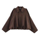 ETJ Women's Suede Lapel Shoulder Jacket – Spring 2026