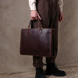 Original Ultra-Simple High Quality Men's Leather Document Baotou Layer Cowhide Computer Bag Business Trip Office Handbag