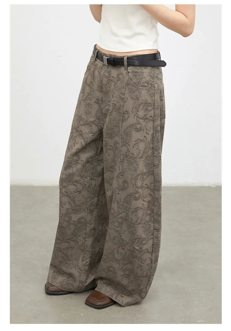 CHIC VEN New Women Jeans Loose Casual High Waist Wide Leg Denim Pants Paisley Female Trousers Spring Autumn 2026