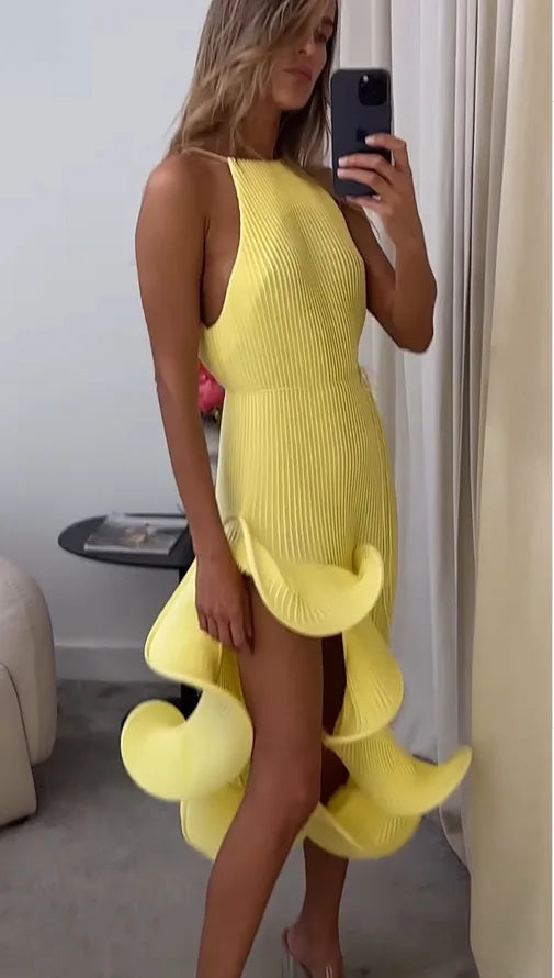 Summer Elegance: Women’s  Irregular Sleeveless Maxi Dress