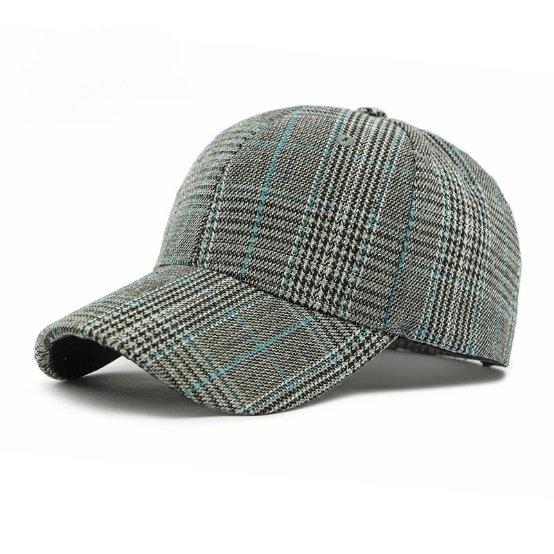 Unisex Checkered Baseball Cap with Adjustable Strap