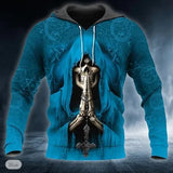 Men’s 3D Skull Print Pullover Hoodie