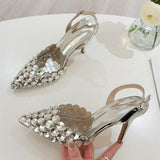 Women's Rhinestone Stiletto Pumps — High Heel Wedding & Party Sandals