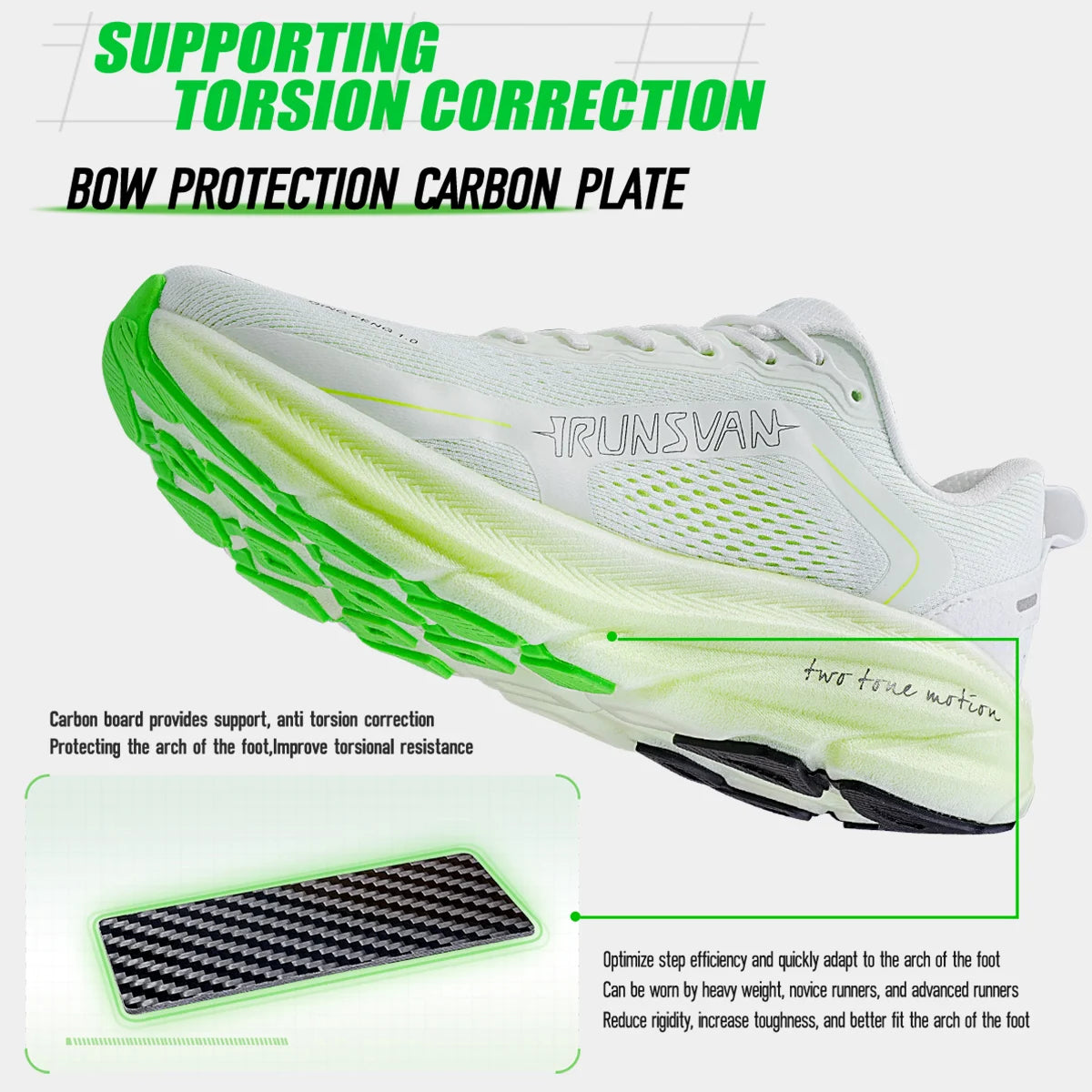 Irunsvan Qfeng1.0 Dual-color Dual-density Carbon Plated Running Shoes Shock-absorbing Lightweight Men's Water-repellent Sports